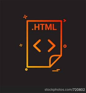 HTML application download file files format icon vector design