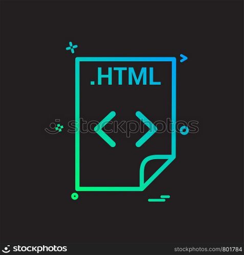 HTML application download file files format icon vector design