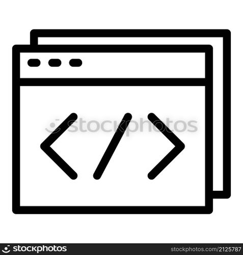 Html code icon outline vector. Cms development. Website system. Html code icon outline vector. Cms development
