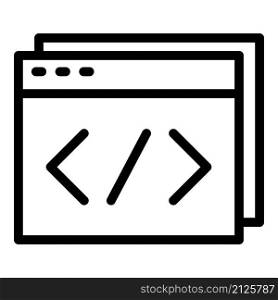 Html code icon outline vector. Cms development. Website system. Html code icon outline vector. Cms development
