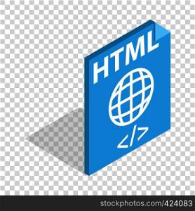 HTML file extension isometric icon 3d on a transparent background vector illustration. HTML file extension isometric icon