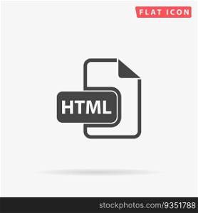 HTML file extension. Simple flat black symbol. Vector illustration pictogram