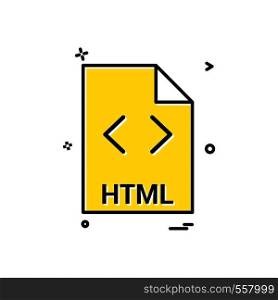 html file file extension file format icon vector design
