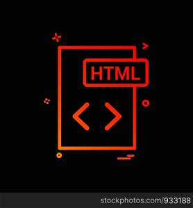 html file format icon vector design