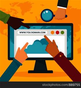 http domain concept background. Flat illustration of http domain vector concept background for web design. http domain concept background, flat style