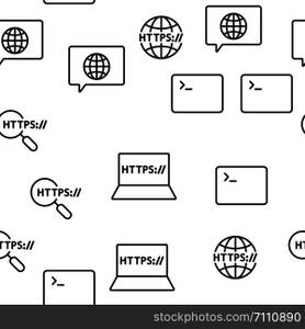 Https Elements Vector Seamless Pattern Contour Illustration. Https Elements Vector Seamless Pattern