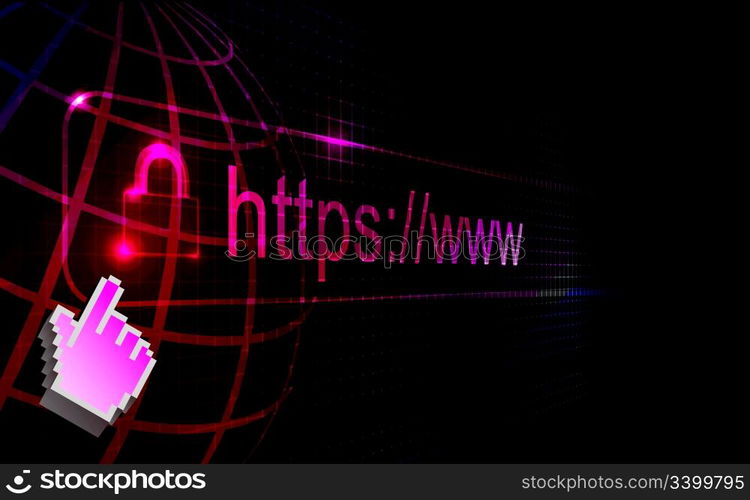 https protected web page on black