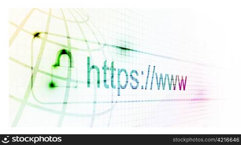 https protected web page on white background. Vector illustration