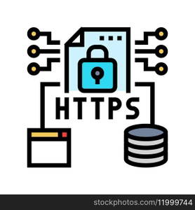 https seo color icon vector. https seo sign. isolated symbol illustration. https seo color icon vector illustration