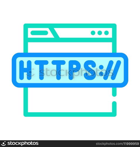 https seo color icon vector. https seo sign. isolated symbol illustration. https seo color icon vector illustration