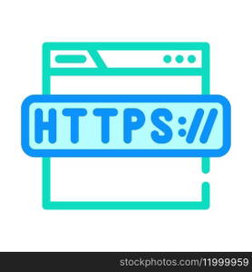 https seo color icon vector. https seo sign. isolated symbol illustration. https seo color icon vector illustration