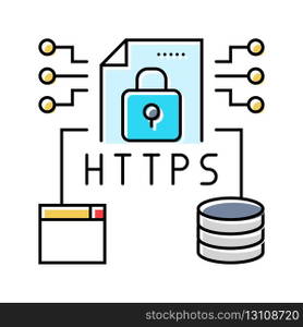 https seo color icon vector. https seo sign. isolated symbol illustration. https seo color icon vector illustration