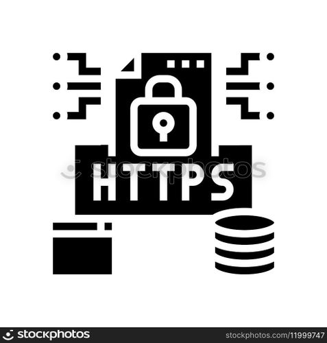 https seo glyph icon vector. https seo sign. isolated symbol illustration. https seo glyph icon vector illustration