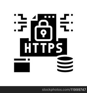 https seo glyph icon vector. https seo sign. isolated symbol illustration. https seo glyph icon vector illustration