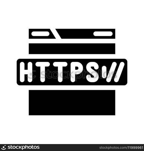 https seo glyph icon vector. https seo sign. isolated symbol illustration. https seo glyph icon vector illustration
