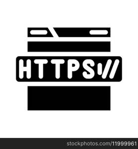 https seo glyph icon vector. https seo sign. isolated symbol illustration. https seo glyph icon vector illustration
