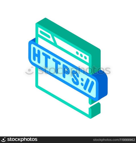 https seo isometric icon vector. https seo sign. isolated symbol illustration. https seo isometric icon vector illustration