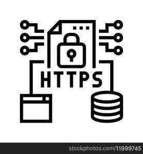 https seo line icon vector. https seo sign. isolated contour symbol black illustration. https seo line icon vector illustration