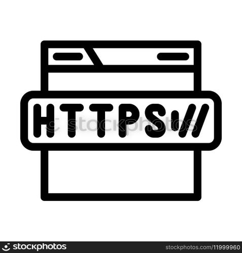https seo line icon vector. https seo sign. isolated contour symbol black illustration. https seo line icon vector illustration