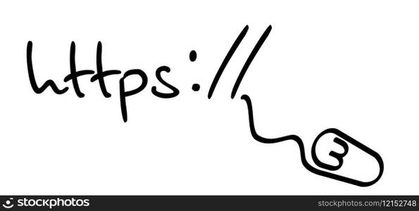 https, www text. Stands for Hyper Text Transfer Protocol Secure and works with an SSL security certificate. Browser address bar for search bar. Secure website internet address. Url internet site.