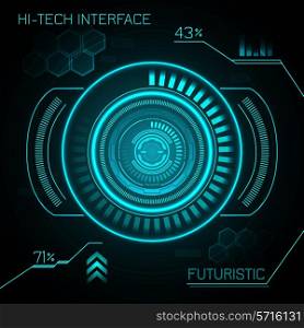 Hud hi-tech futuristic dashboard smart interface display background vector illustration