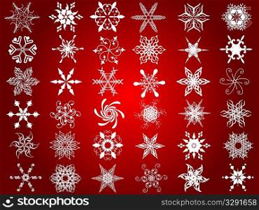 Huge collection of detailed decorative snowflake designs
