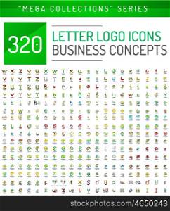 Huge mega collection of letter logo business icons. Huge mega collection of letter logo business icons. Abstract geometric design symbols
