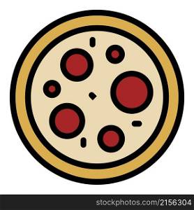 Huge pizza icon. Outline huge pizza vector icon color flat isolated. Huge pizza icon color outline vector
