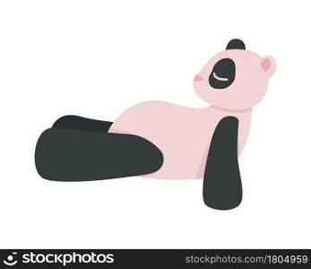 Huge stuffed panda toy semi flat color vector object. Full sized item on white. Comfort for child. Baby soft plaything isolated modern cartoon style illustration for graphic design and animation. Huge stuffed panda toy semi flat color vector object
