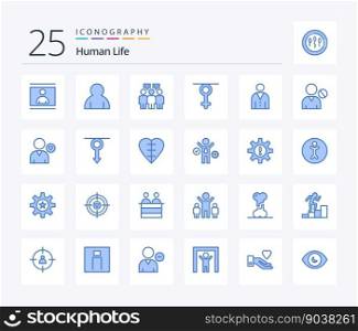Human 25 Blue Color icon pack including interface. avatar. communication. human. gender