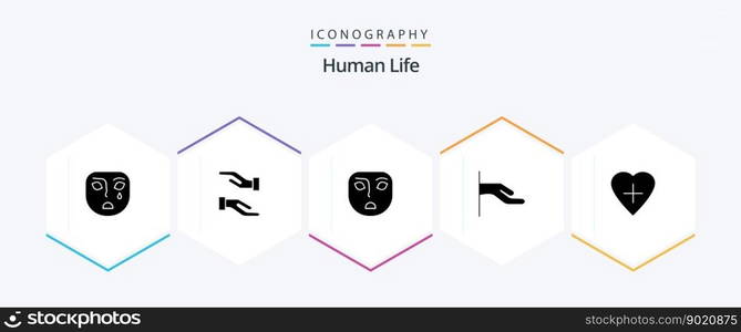 Human 25 Glyph icon pack including . human heart. emotion. heart shape. share