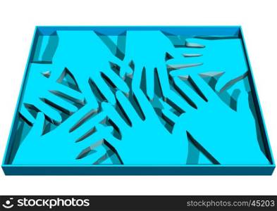human abstract hands isolated on the white background