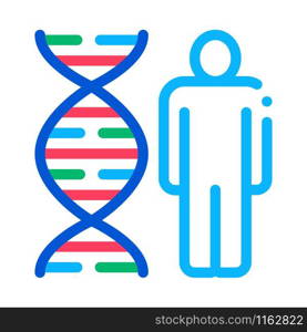 Human And Molecule Dna Icon Vector. Outline Human And Molecule Dna Sign. Isolated Contour Symbol Illustration. Human And Molecule Dna Icon Outline Illustration