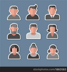 human avatars stickers set