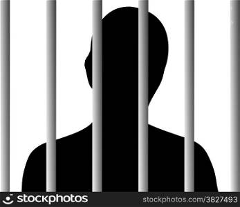 Human behind bars