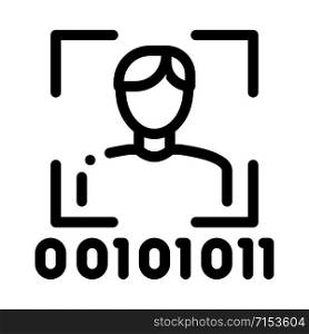 Human Binary Code Icon Vector. Outline Human Binary Code Sign. Isolated Contour Symbol Illustration. Human Binary Code Icon Vector Outline Illustration