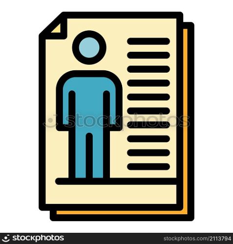 Human biology report icon. Outline human biology report vector icon color flat isolated. Human biology report icon color outline vector
