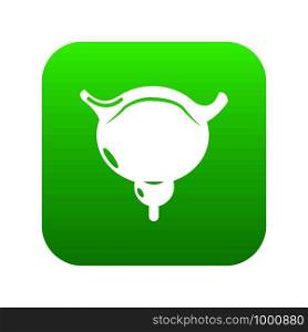 Human bladder icon green vector isolated on white background. Human bladder icon green vector
