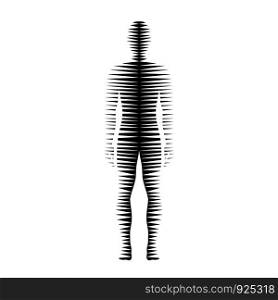 human Body with Horizontal motion lines vector concept