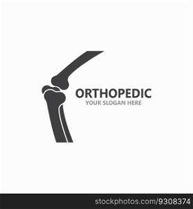 Human bone orthopedic logo vector. Anatomy skeleton flat design template illustration 