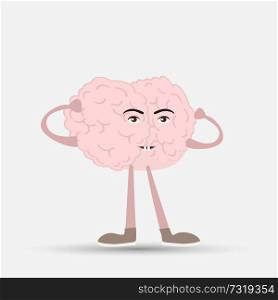 human brain covered his ears, vector illustration