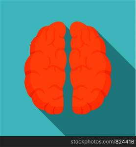 Human brain icon. Flat illustration of human brain vector icon for web design. Human brain icon, flat style