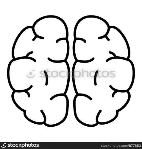 Human brain icon. Outline human brain vector icon for web design isolated on white background. Human brain icon, outline style