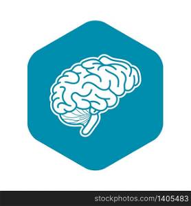Human brain icon. Simple illustration of human brain vector icon for web design isolated on white background. Human brain icon, simple style