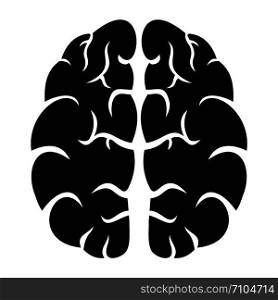 Human brain icon. Simple illustration of human brain vector icon for web design isolated on white background. Human brain icon, simple style