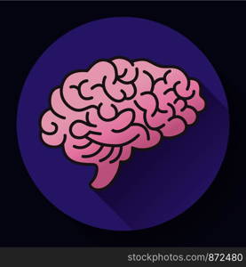 Human brain icon, symbol of intellect, study, learning and education. Vector illustration. Human brain icon, symbol of intellect, study, learning and education.