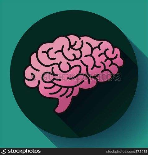 Human brain icon, symbol of intellect, study, learning and education. Vector illustration. Human brain icon, symbol of intellect, study, learning and education.