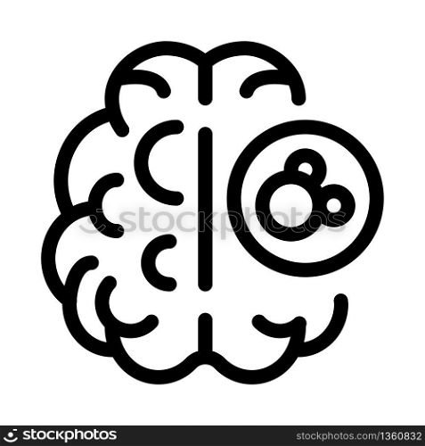 human brain icon vector. human brain sign. isolated contour symbol illustration. human brain icon vector outline illustration