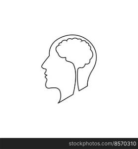 Human brain icon vector illustration logo design