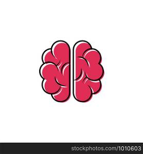 human brain logo color icon in flat style. human brain logo color icon in flat